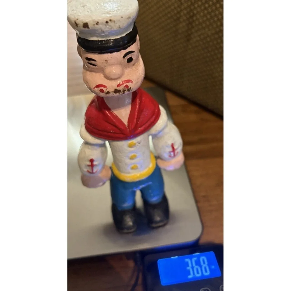 Vintage Popeye The Sailor Cast Iron Still Coin Bank 9